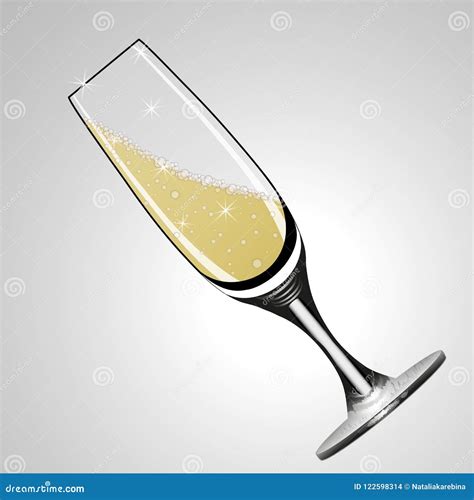 Verre De Champagne Ou De Vin Mousseux Illustration De Vecteur