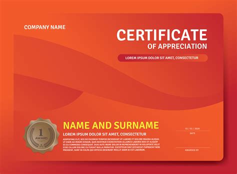 Certificate Of Appreciation Award Template Illustration Certificate In