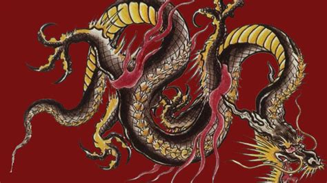 Red Japanese Dragon Wallpaper