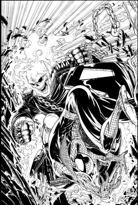 Todd Mcfarlane Spider Manghost Rider Cover Spiderman Art Comic Book