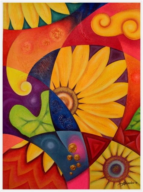 30 Creative Abstract Flower Paintings Bored Art