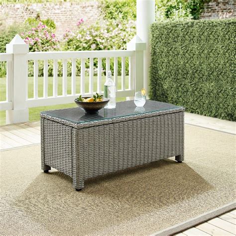 Lightweight, easy to move around and handmade store in a cool dry place indoors.the best way to extend the life of your outdoor furniture is by cleaning it regularly and not leaving it outdoors. Bradenton Outdoor Wicker Coffee Table in Gray - Crosley ...