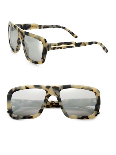 Stella Mccartney Oversized Square Sunglasses In Gray Grey Tortoise Lyst
