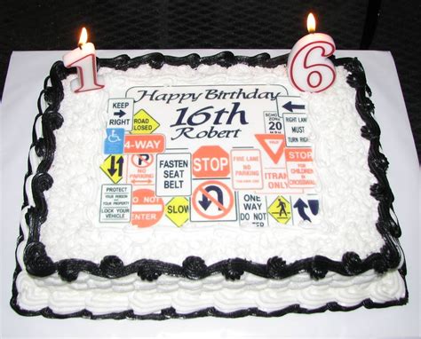 16th Birthday Easy Cakes For Teenage Guys Driving Themed Cake For