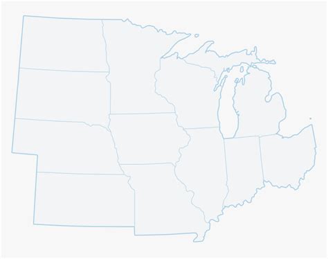 Blank Midwest United States Map