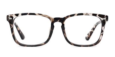 Tijn Blue Light Blocking Glasses Square Nerd Eyeglasses 01 Leopard