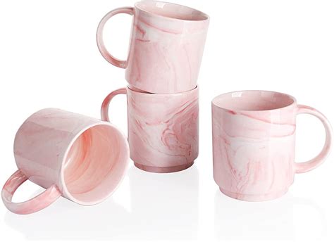 Mugaholics Marble Coffee Mugs Set In Pink Cute Amazon Mugs On Sale