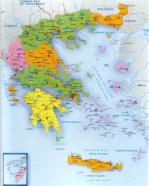 Isole Greche Sulla Mappa Mappa Della Grecia E Isole Greche Europa