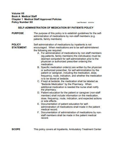 11 Administration Of Medication Policy Templates In Pdf Word
