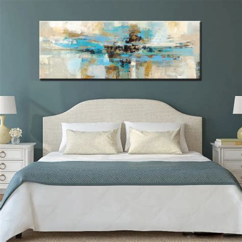 Modern Abstract Oil Painting Light Blue Canvas Painting Print Poster