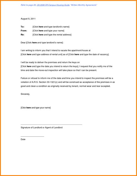 lease letter  tenant  landlord sales