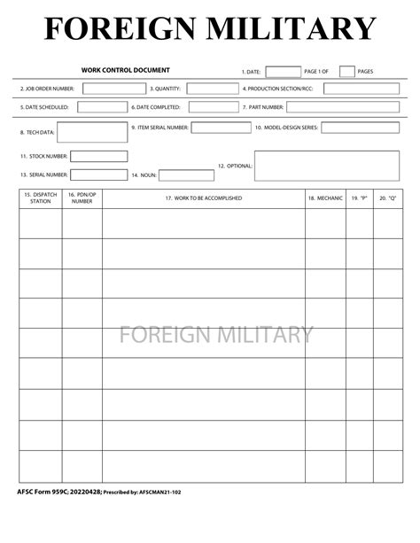 Afsc Form 959c Fill Out Sign Online And Download Fillable Pdf