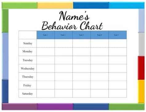 Free Printable Behavior Charts For 4 Year Olds