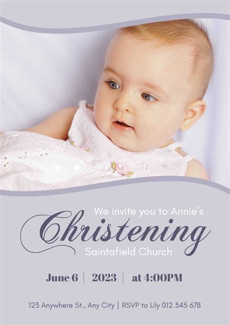 Printable Templates Of Baptism Invitations Online Free Fotor