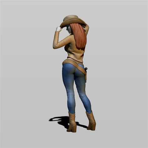 3d Cowgirl Print 18 Scale Cgtrader