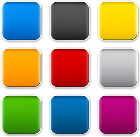 Download App button icons colored vector set 11 - Application Icons ...