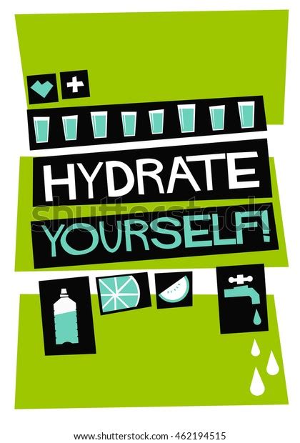 Hydrate Yourself Flat Style Vector Illustration Stock Vector Royalty