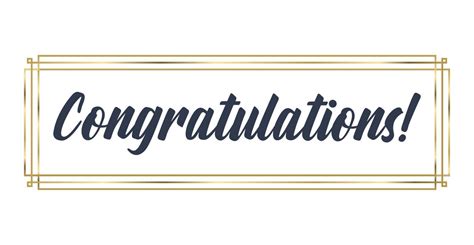 Congratulations Lettering Message With Elegant Golden Frame Congrats
