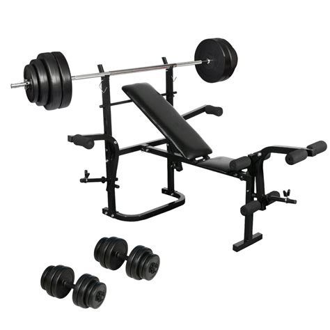 Olympic Weight Bench With Weights And Bar Set Off 73