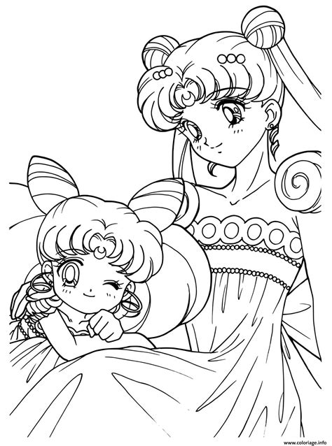 Coloriage Sailor Moon And Her Baby Princess JeColorie Com