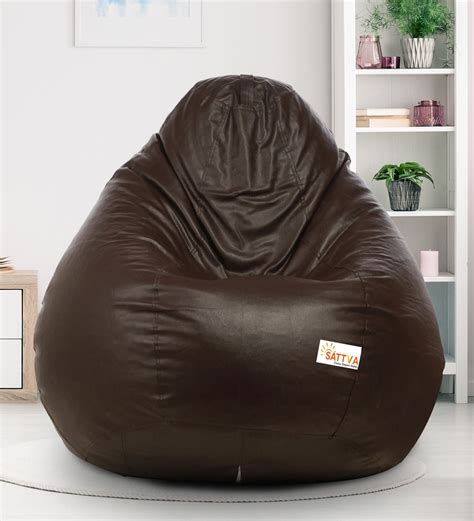 Buy Classic Xxxl Bean Bag With Beans In Brown Colour By Sattva Online