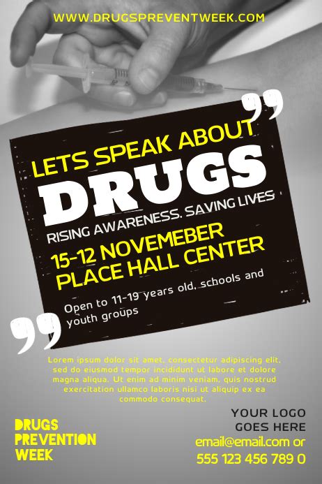 Drug Awareness Poster Template Postermywall