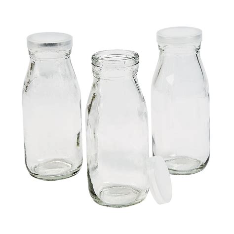 Clear Milk Bottle With Lid Craft Supplies 12 Pieces