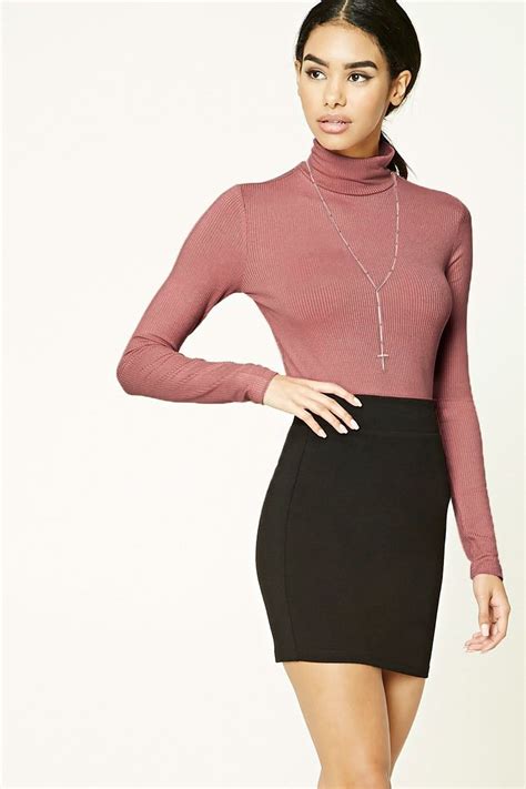 Ribbed Knit Turtleneck Top Forever 21 2000195529 Ribbed Knit Top