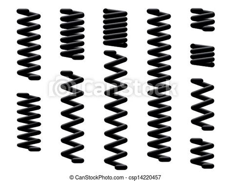 Clipart Vector Of Coil Springs A Collection Of Wire Coil Springs
