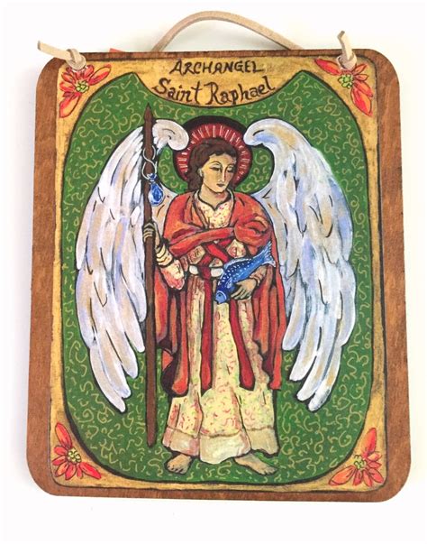 St Raphael The Archangel Retablo Angel Wall Plaque Religious Etsy