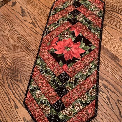 French Braid Quilt As You Go Qaug Christmas Table Runner Etsy In 2021