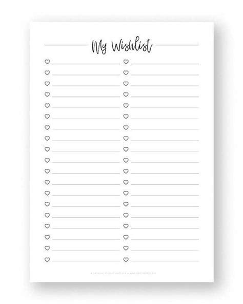 Colouring Wishlist In 2021 Wishlist Template Printable Planner Pages