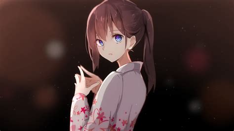 Brown Hair Anime Girl Smiling Anime Wallpaper Hd