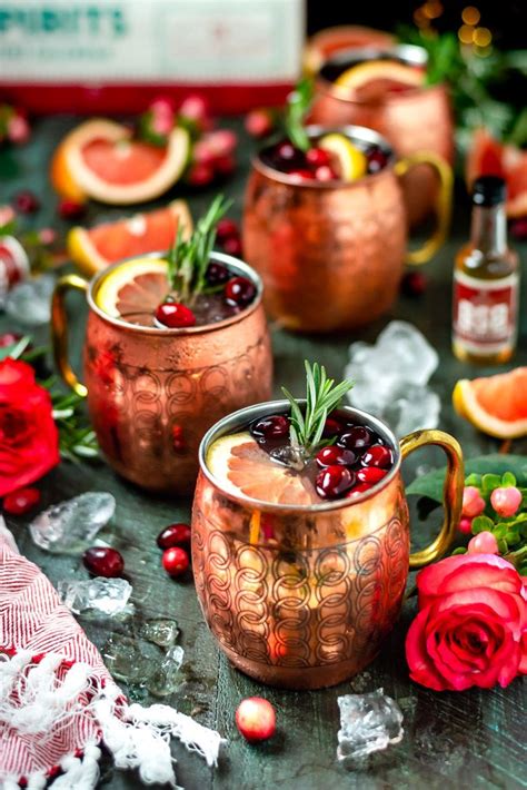 Whiskey and cider are always great together, but as bourbon cocktail recipes go, this one is truly a stunner. Grapefruit Bourbon Yule Mules | Recipe | Fun winter drinks ...