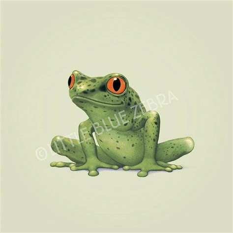 Illustrated Frog Print By Little Blue Zebra
