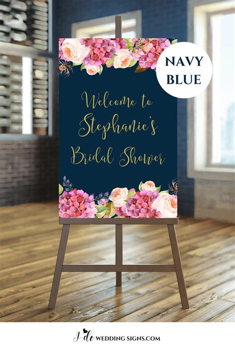Find great deals on ebay for bridal shower dress. Bridal Shower Welcome Sign In Navy Blush And Gold Accented