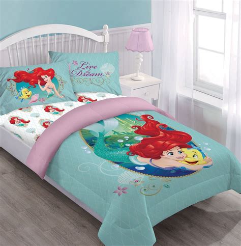 Twin Ariel Disney Bed In A Bag Comforter Set Wfitted Sheet And
