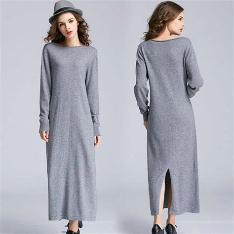 Aliexpress Com Buy Long Sweater Dresses For Women 2018 Autumn Winter
