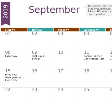2015 2016 Academic Calendar Template