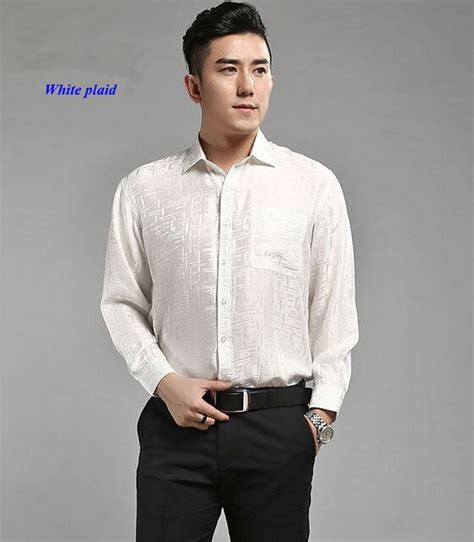 Buy 100 Natural Silk Male Long Sleeve Shirt19 Momme