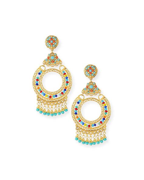 Jose Maria Barrera Crystal Chandelier Clip On Earrings In Multi