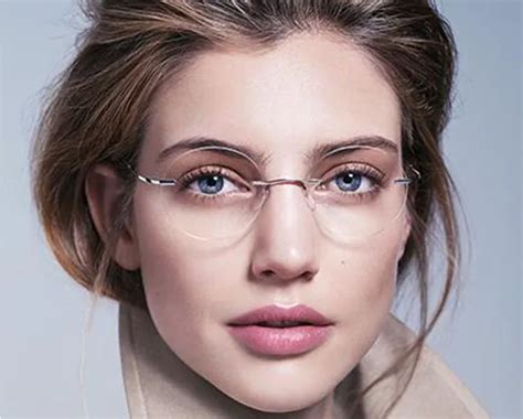 Eyesilove Women Rimless Myopia Glasses Titanium Lady Nearsighted Glasses Prescription Eyeglasses