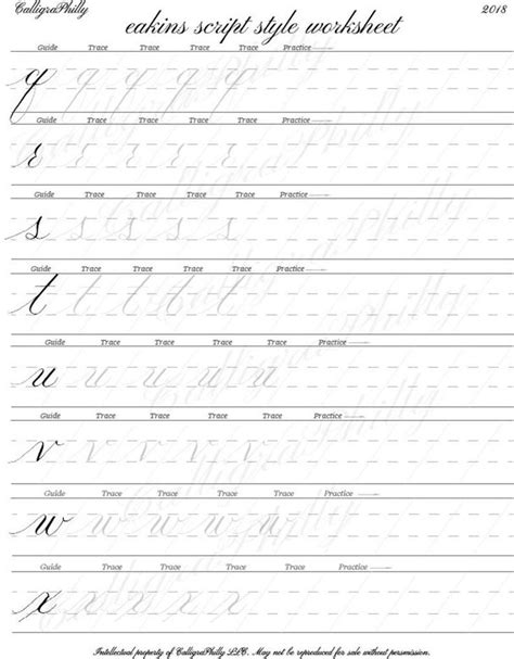 Beginner Level 1 Copperplate Calligraphy Alphabet Worksheet With