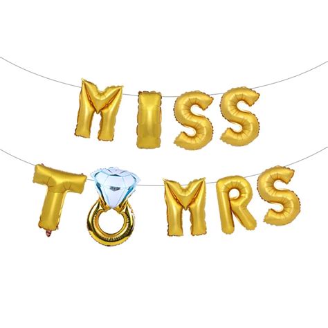 Gold Rose Gold Miss To Mrs Foil Balloons Letters Bridal Shower Wedding Decoration Bride To Be