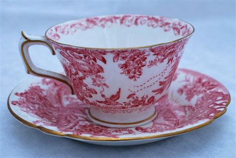 Vintage Royal Crown Derby Bone China Made In England Red Aves