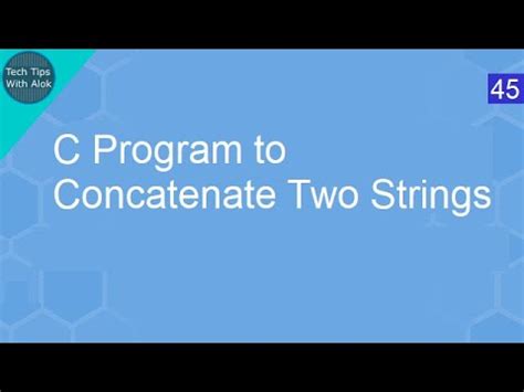 C Program To Concatenate Two Strings YouTube