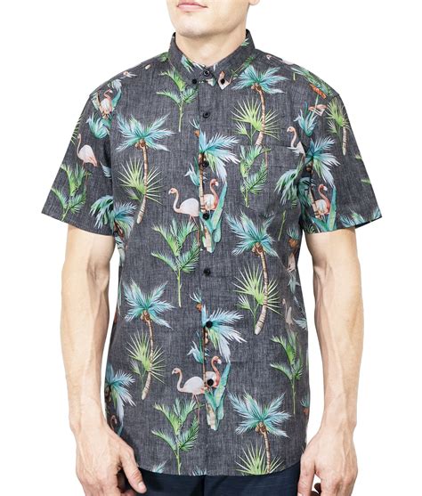 Visive Mens Hawaiian Shirt Big And Tall Short Sleeve Button Down Up