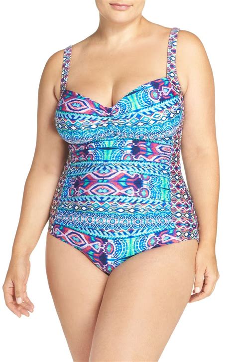 La Blanca Global Ruched One Piece Swimsuit Plus Size Nordstrom