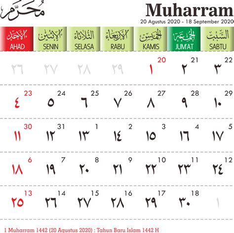 Template Kalender Hijriyah 1442 10 Toko Fadhil Template