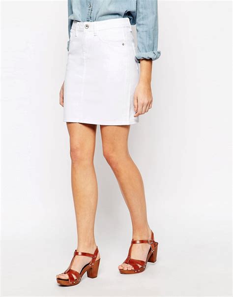 New Look New Look White Denim Mini Skirt At Asos